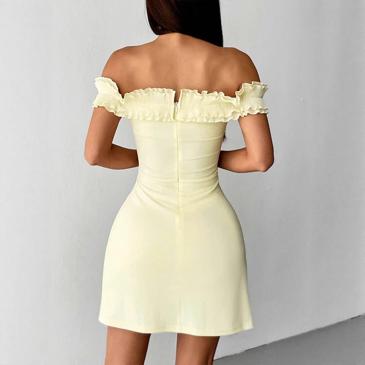Dame Off-Shoulder Kjole med Volanger Skovae