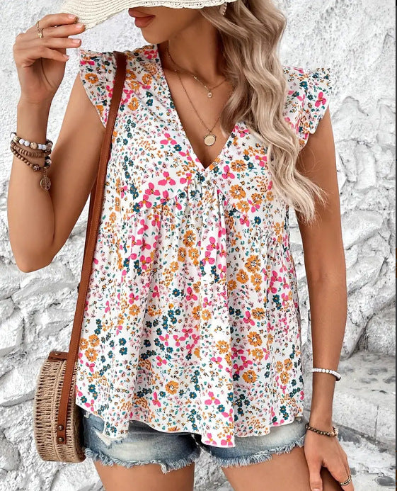 Damer Blomsterprint Relaxed Fit Top Stilla