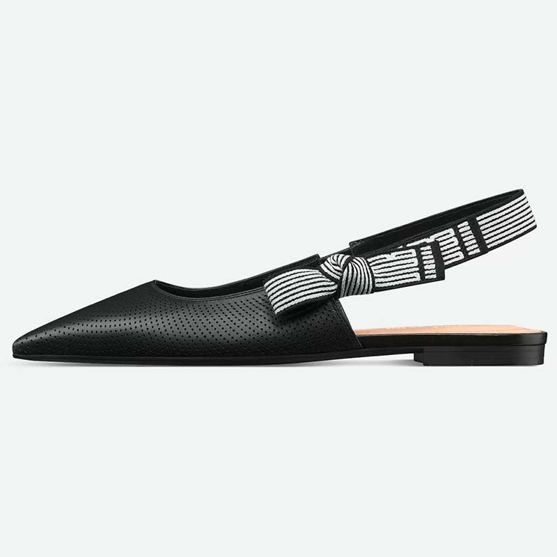 Femme Perforerede Slingback-Flats med stribet slipsdetail Stilla