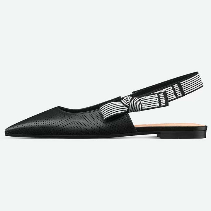 Femme Perforerede Slingback-Flats med stribet slipsdetail Stilla