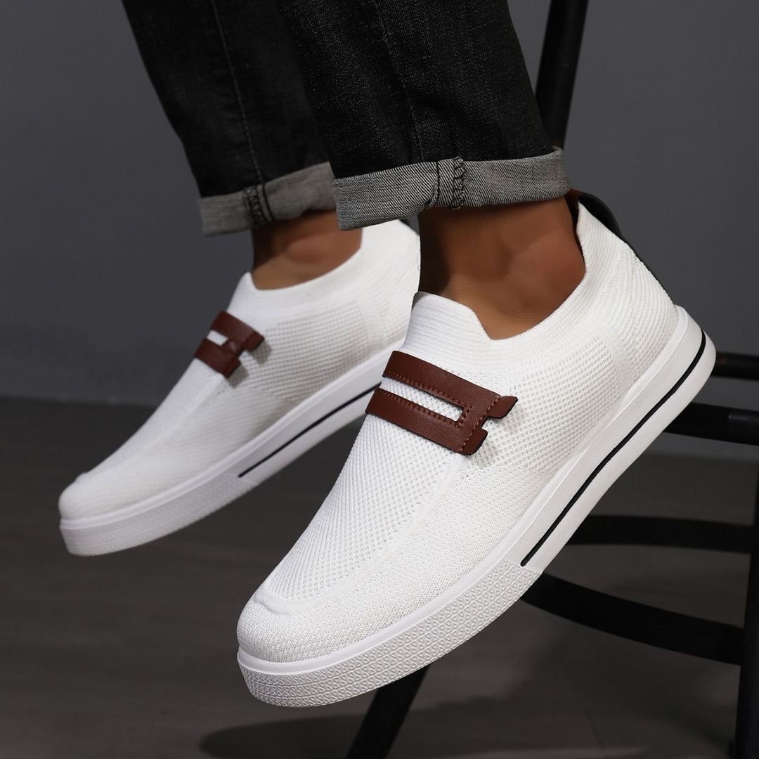 Herrer Åndbare Slip-On Fritids Sneakers med Stilfulde Accenter Stilla