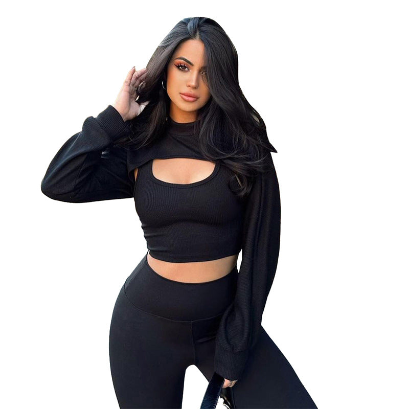 Damer Sportligt top i trendy layering-stil Stilla