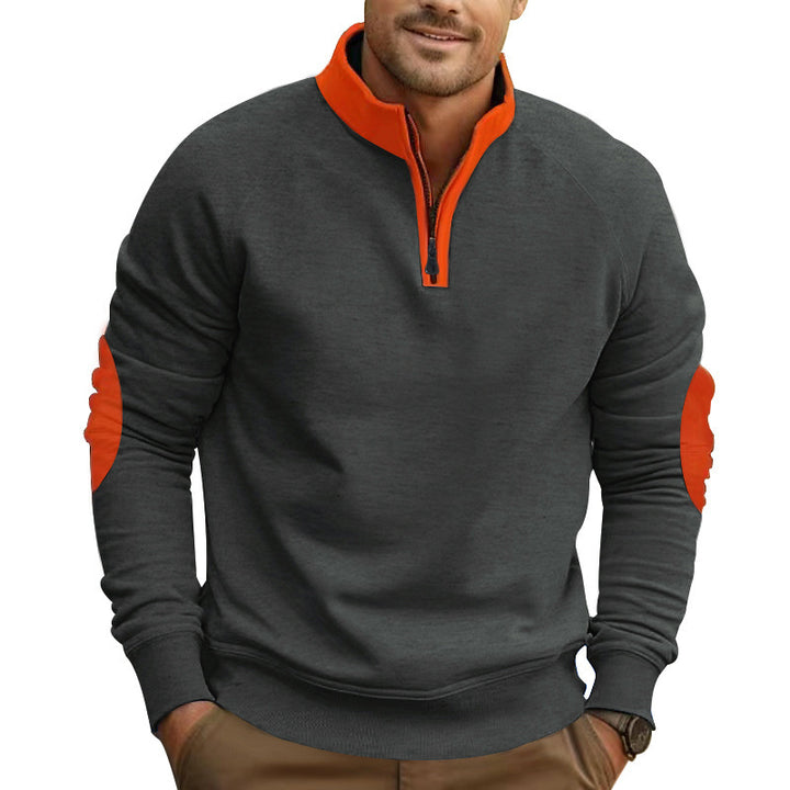 Herrer sweatshirt med lynlås og kontrasterende sømme Stilla
