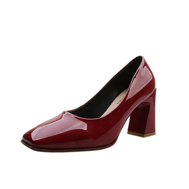 Dame Læder Chunky Hæl Pumps Stilla