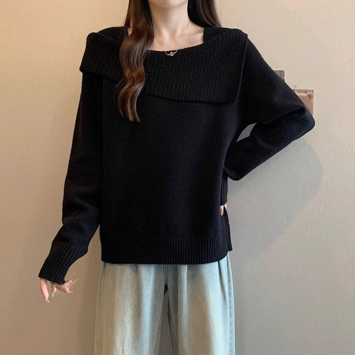 Damer fashionabel sweater med asymmetrisk halsudskæring Stilla