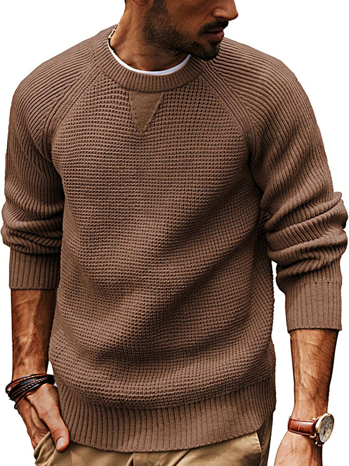 Herre strikkepullover med struktureret design Stilla
