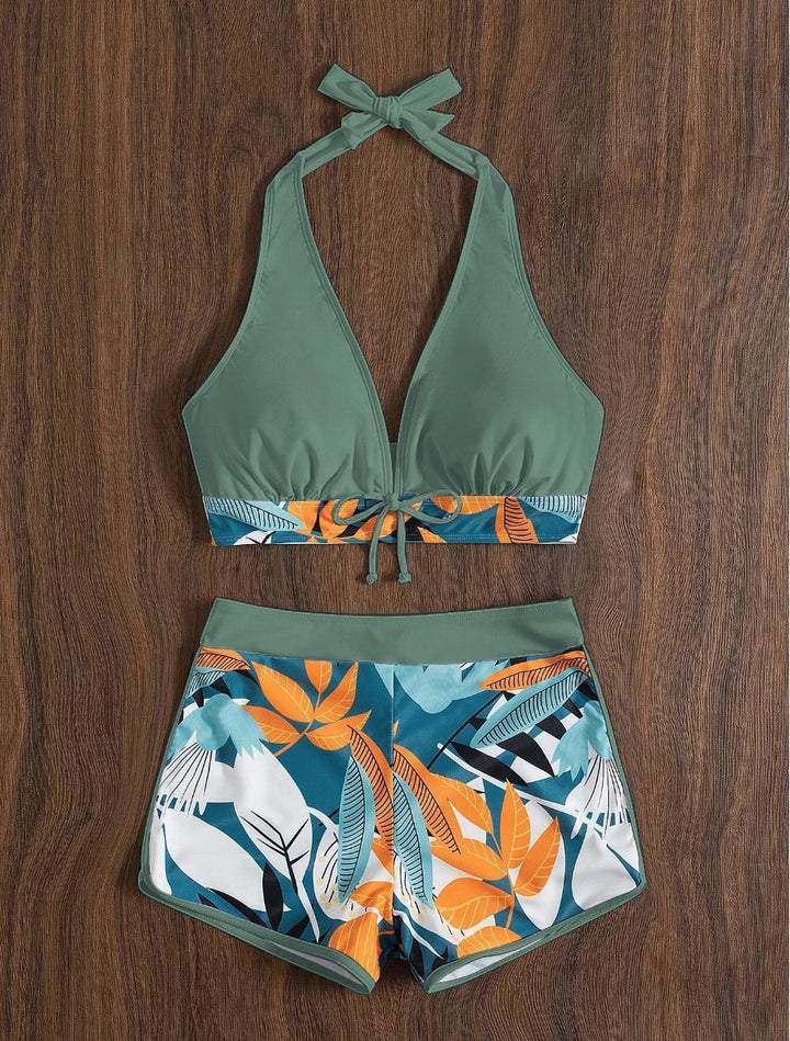 Dame bikini sæt med floralt design og justerbar top Stilla