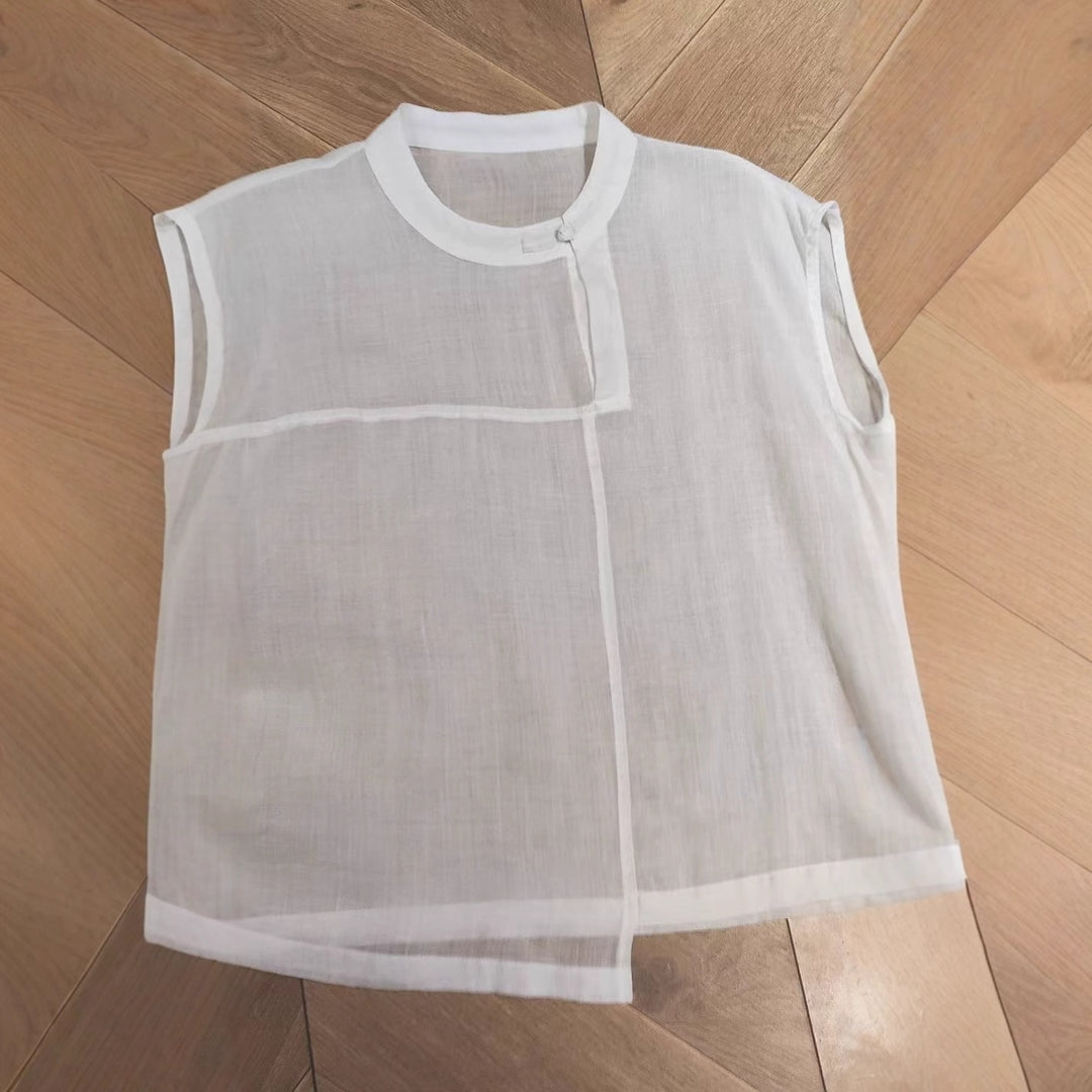 Femme Let Mandarin-krave Bluse Stilla