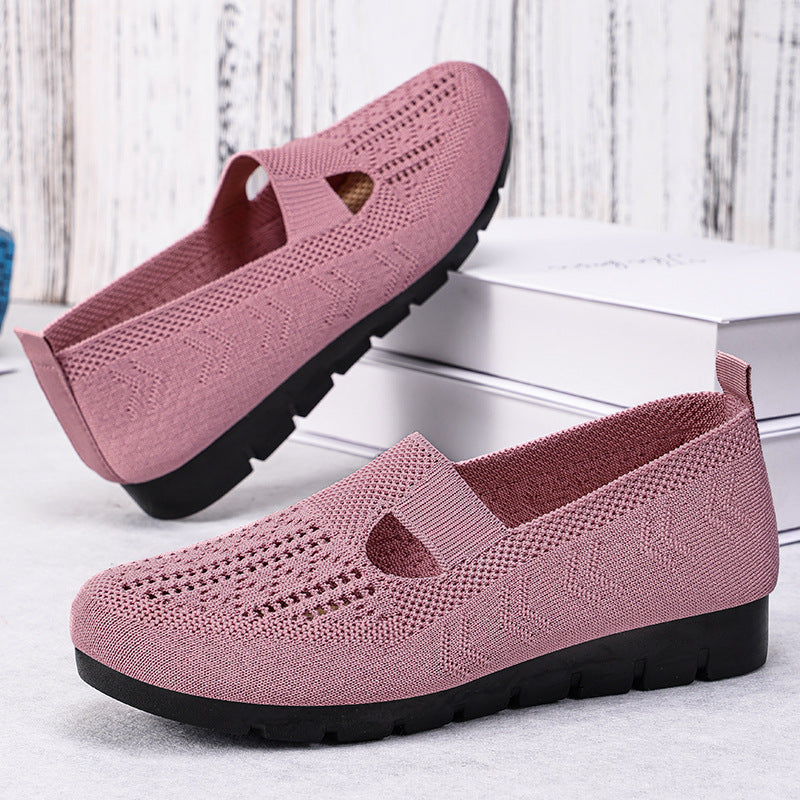 Dame komfortable slip-on sko med åndbar strikkestruktur Stilla