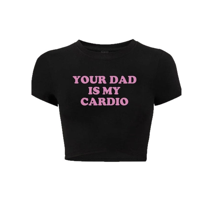 Dame Crop-top med sjov tekst og moderne snit Skovae