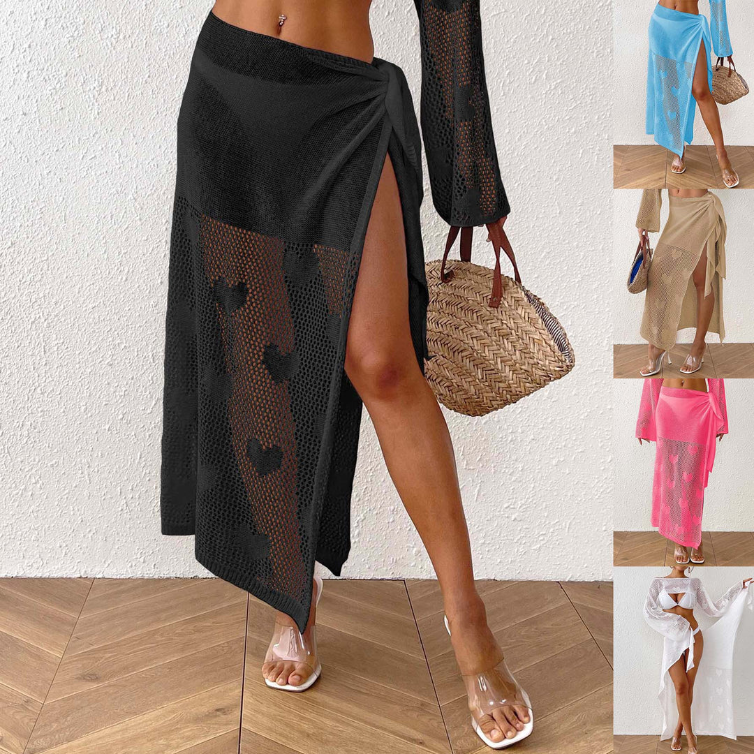 Femme Hæklet Strand Cover-Up Sæt Stilla 1750742744
