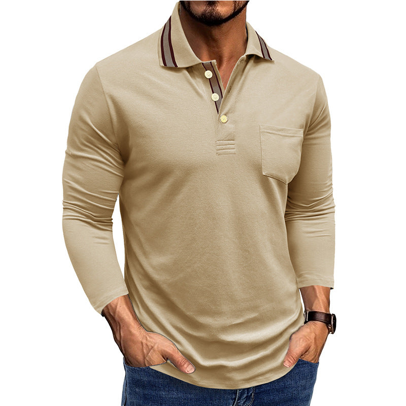 Herrer Langærmet Poloshirt med moderne design og kontrasterende accenter Stilla