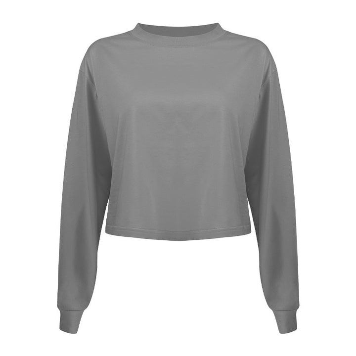Dame afslappet cropped langærmet skjorte med løs pasform og blødt materiale Stilla