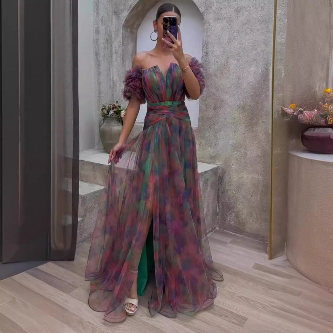 Stilla | Ærmeløs High-End Stor Svingende Blomsterkjole