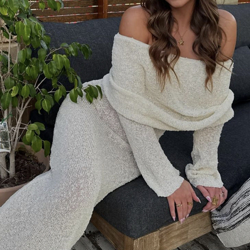 Dame Off-Shoulder Maxikjole med lange ærmer og elegant stof Skovae