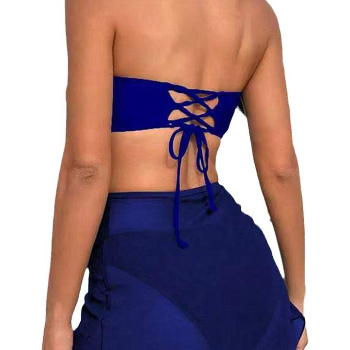 Dame bikini-sæt med elegant bandeau-top og mode vikleskørt Stilla