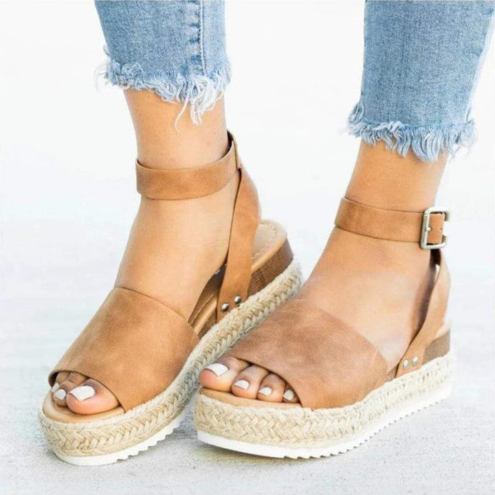 Dame espadriller med elegant hælbinding og kileformet sål Stilla