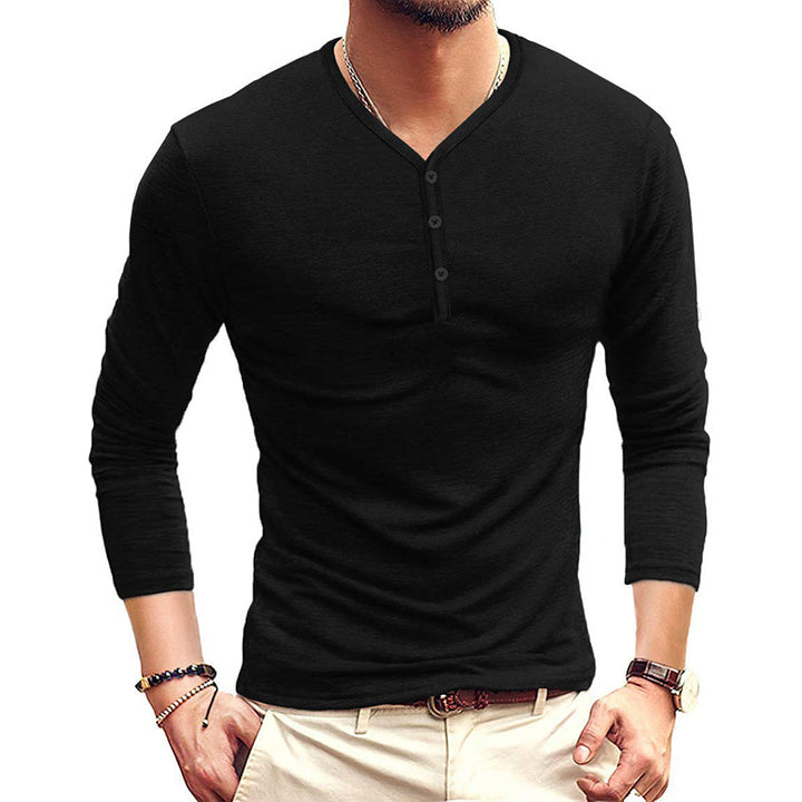 Herrer Langærmet Henley Shirt med moderne knapdetaljer Stilla
