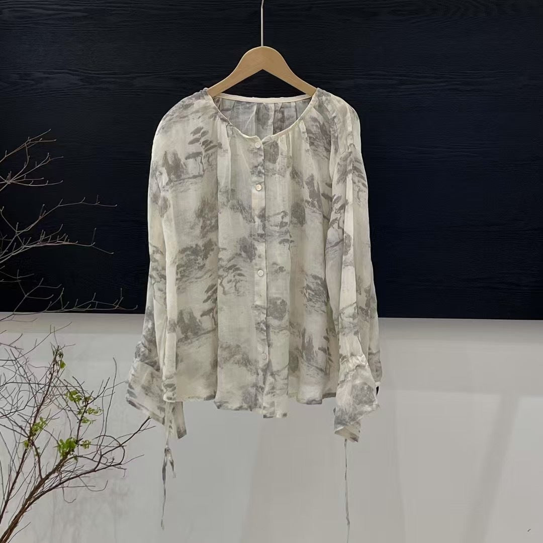 Femme Letvægts Knap-Up Bluse Stilla