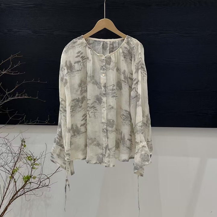 Femme Letvægts Knap-Up Bluse Stilla