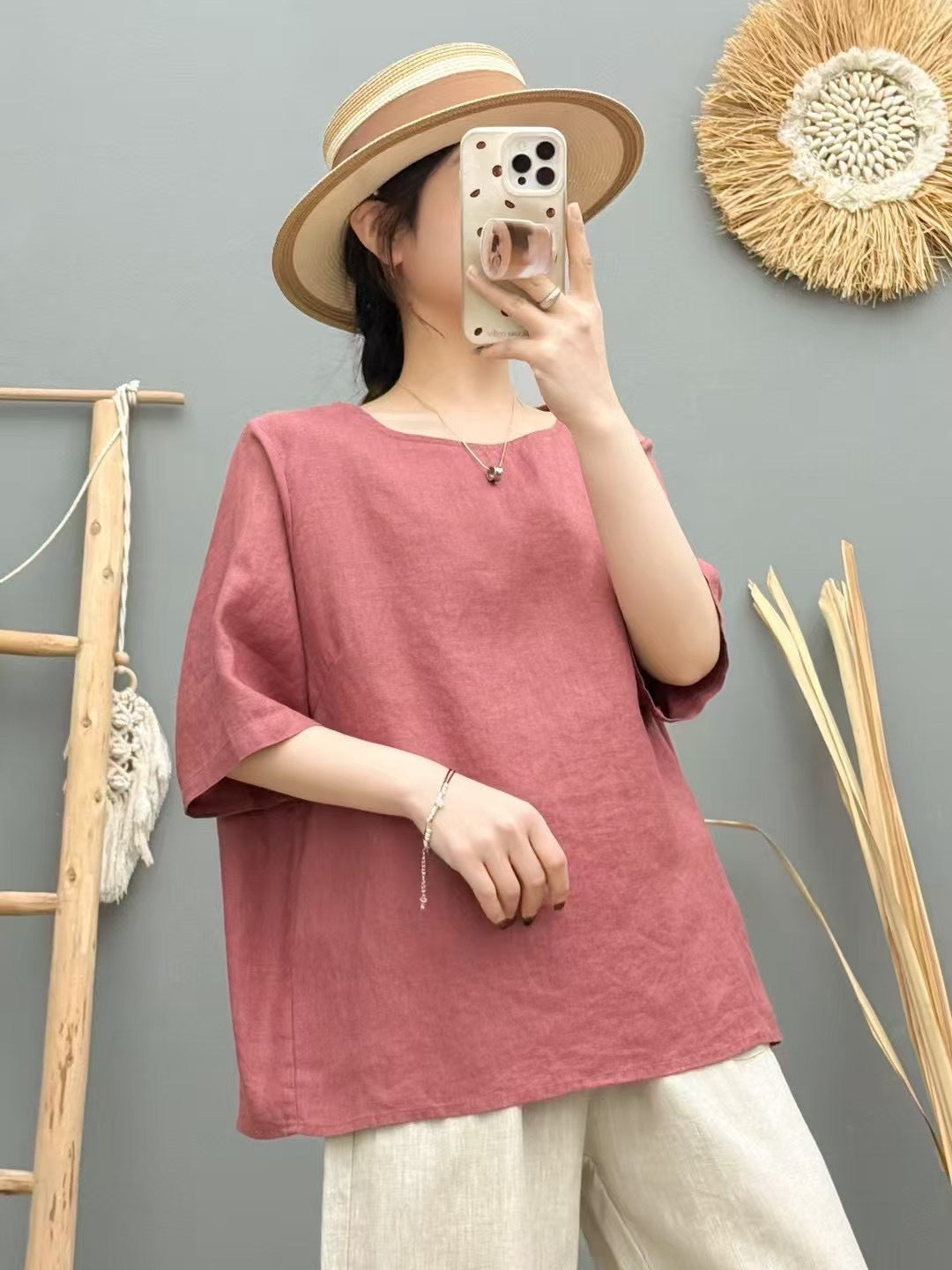 Dame Relaxed Fit Linned Oversized Top Stilla