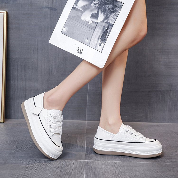 Dame Komfortable Plattform Sneakers med åndbart overmateriale og moderne design Stilla