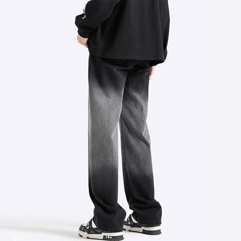 Herrer bred højskårne jeans med trendy Ombre-effekt Stilla