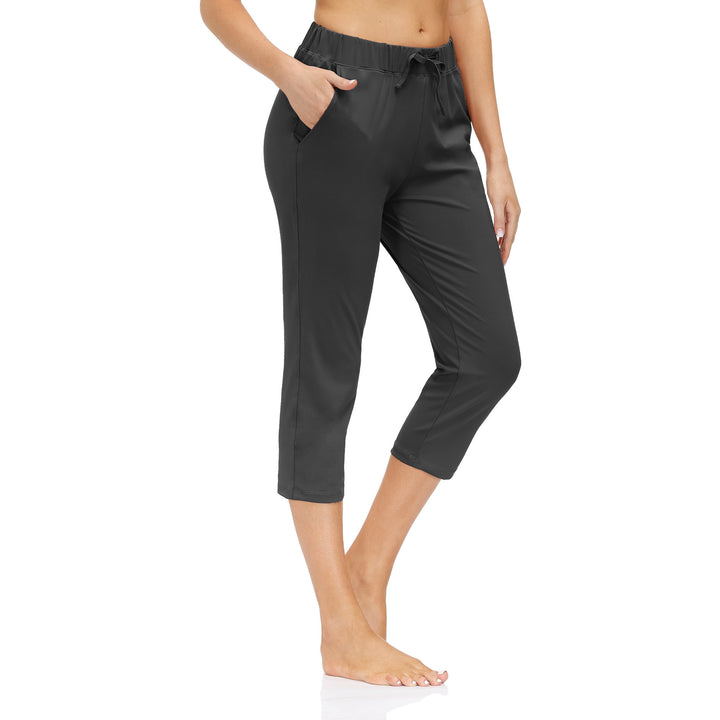 Dame Sporty 3/4-bukser med elastisk talje og praktiske sidelommer Stilla