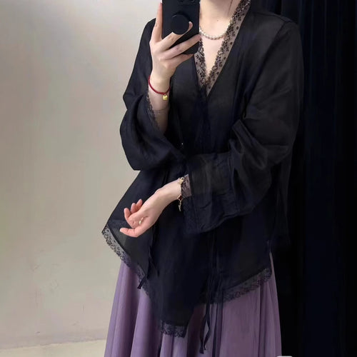 Femme Letvægts Transparent Lagdelt Bluse Stilla