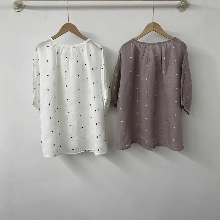 Dame Elegant Overlay Bluse Stilla