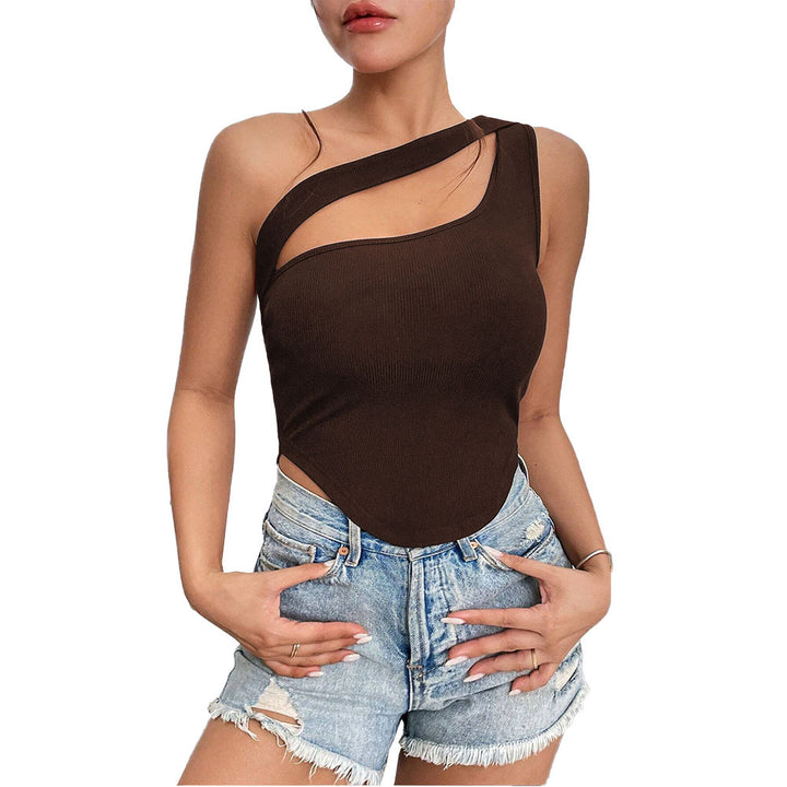 Damernes asymmetrisk bodysuit med fine spaghetti-stropper og elastisk stof Stilla