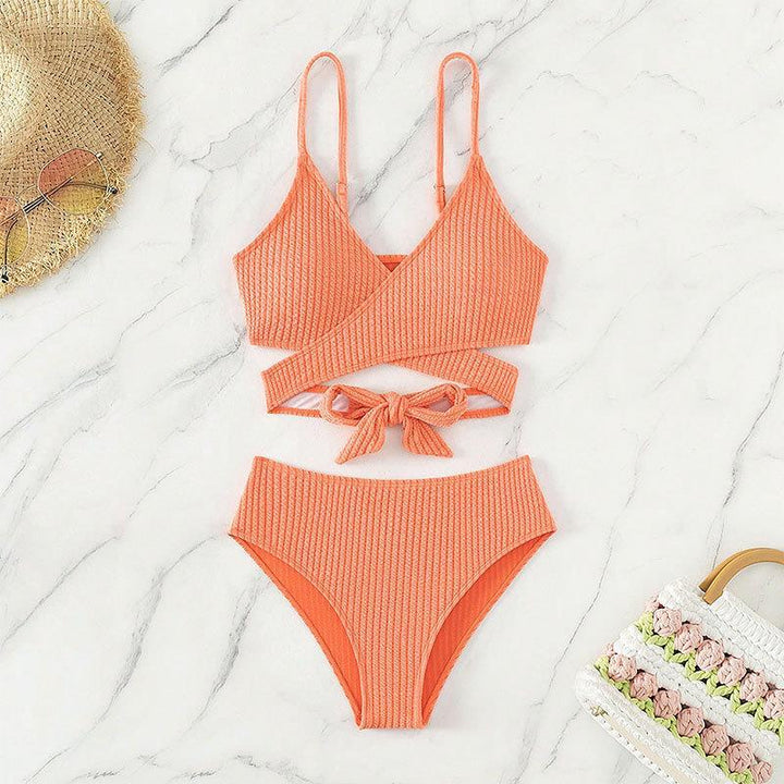 Dame Bikini-sæt med moderne indpakningsdesign og høj talje Stilla