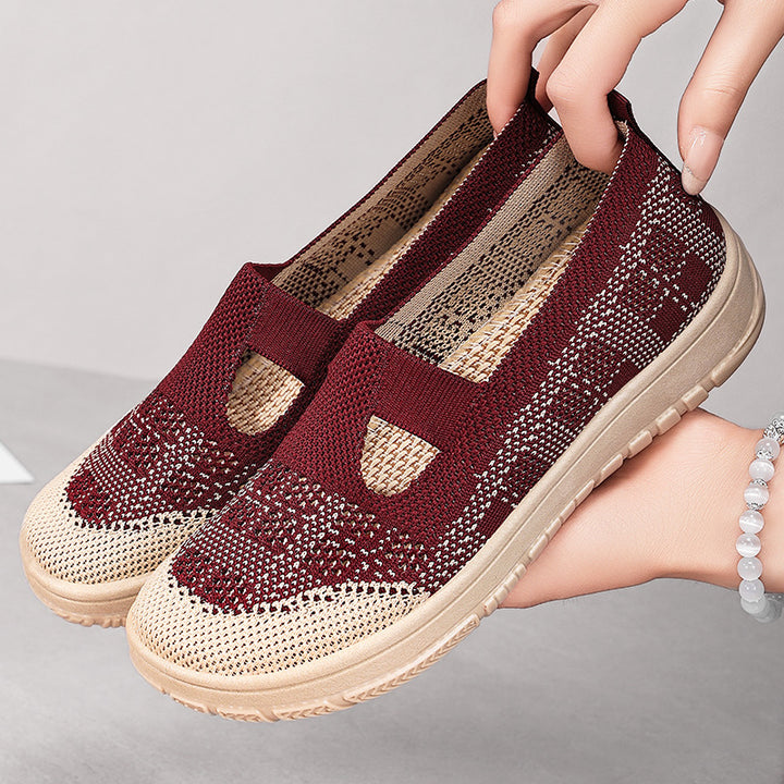 Femme Stilfulde Slip-On Gåskor med åndbart Mesh-design Stilla