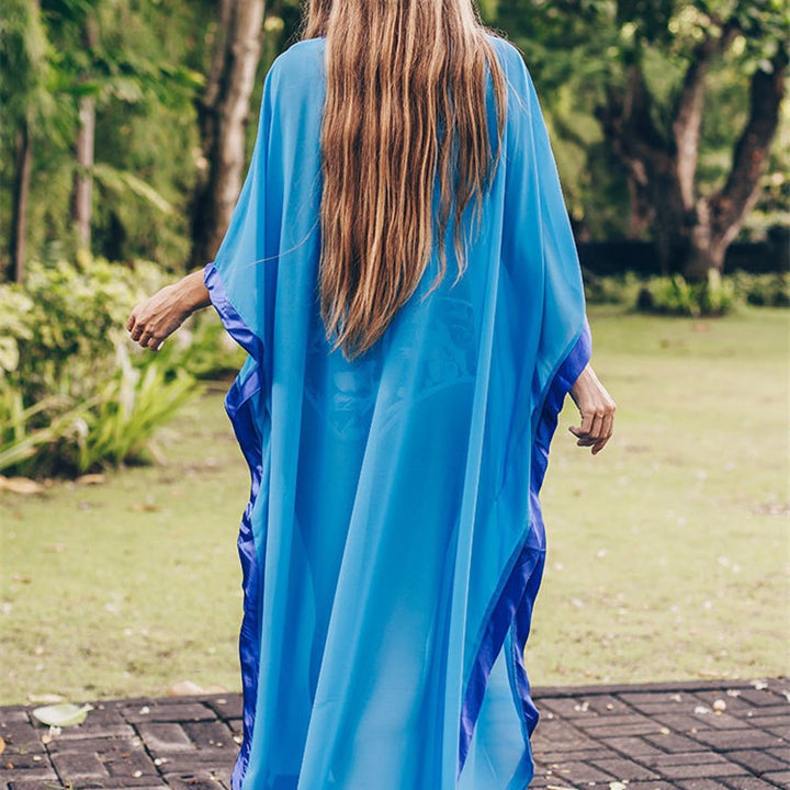 Dame Kaftan med kunstnerisk broderimønster og rummelig snit Stilla