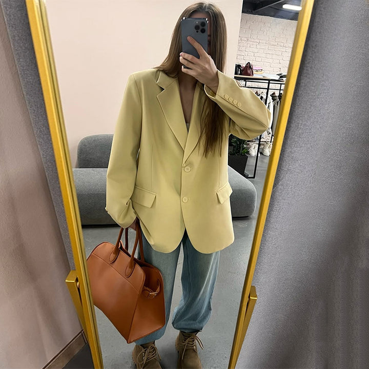 Dame Oversized Blazerjakke med afslappet pasform og praktiske lommer Stilla
