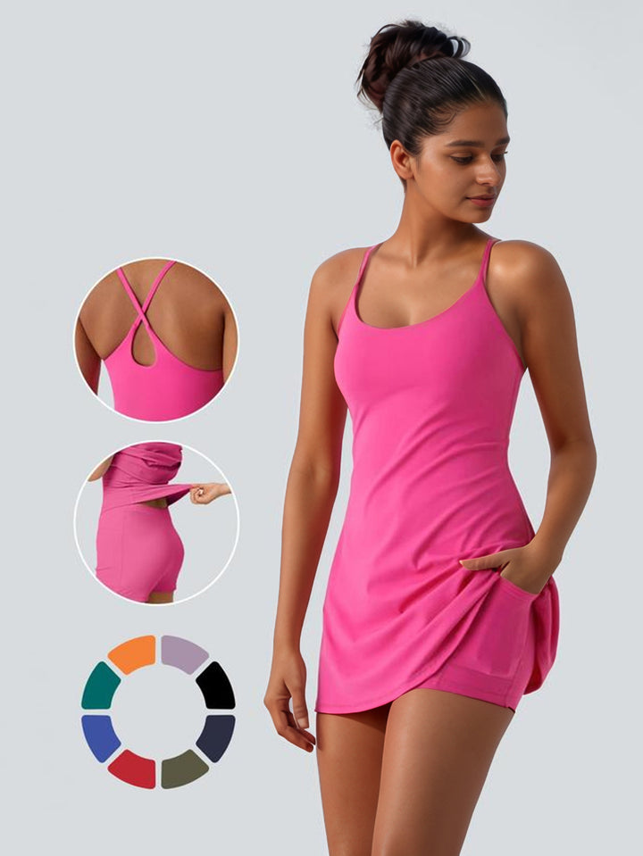 Damer Sporty Tankini med moderigtige indlæg og lommer Skovae