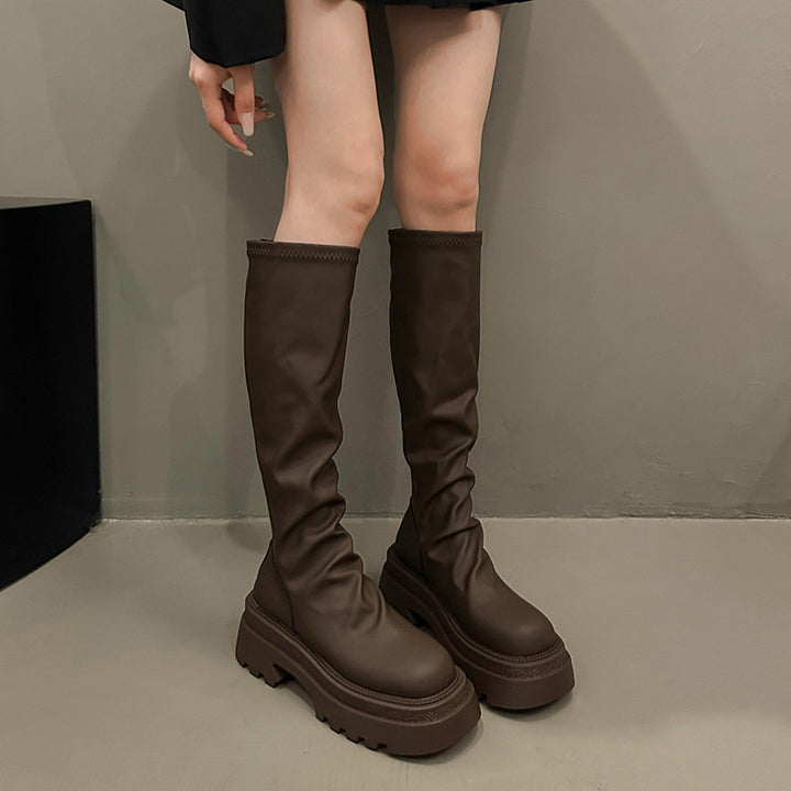 Dame Over-the-Knee-Fashion-Støvler med tyk sål Stilla