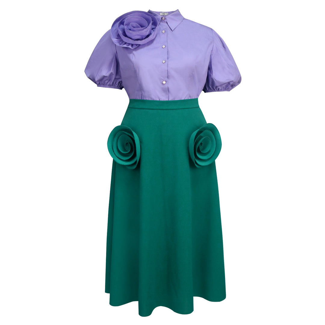 Dame Elegant kjole med voluminøse ruffles detaljer Skovae