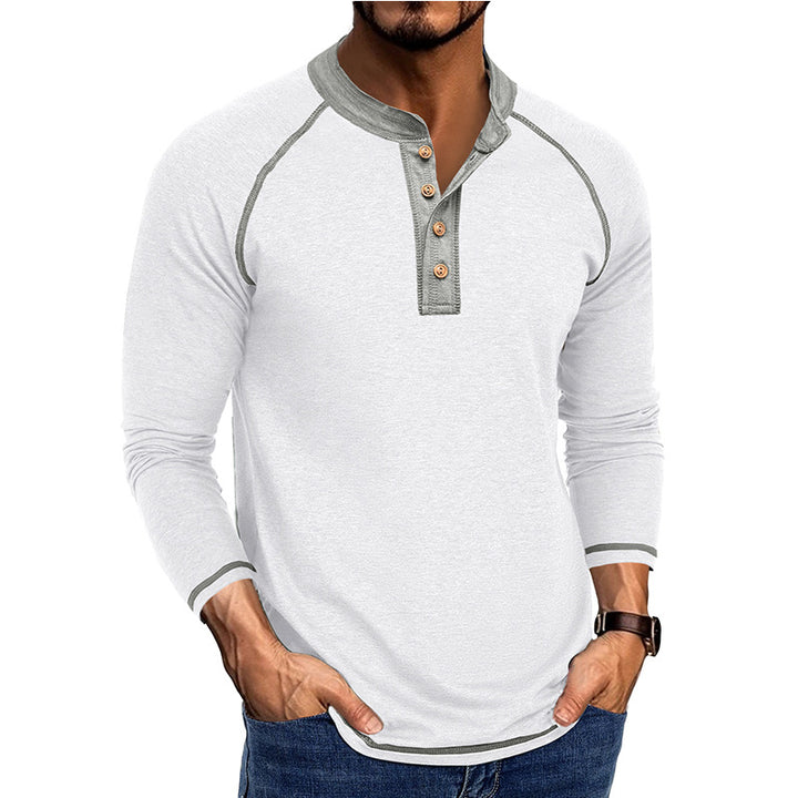 Herrer Langærmet Henley T-shirt med stilfulde knapdetaljer og åndbart materiale Stilla