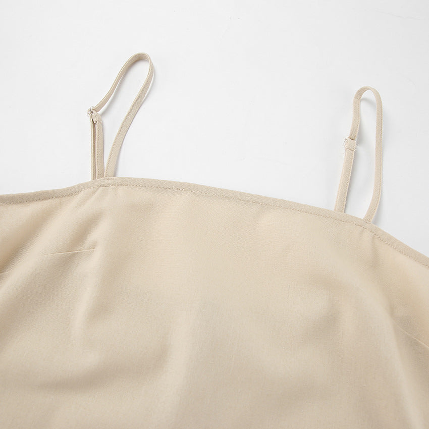 Dame Maxikjole med smalle stropper og elegant drapering Stilla