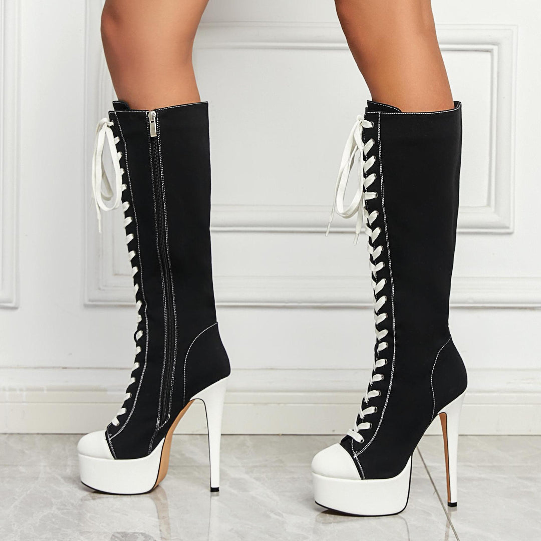Femme High-Performance Snøre-Stiletto-Ankelstøvler Stilla