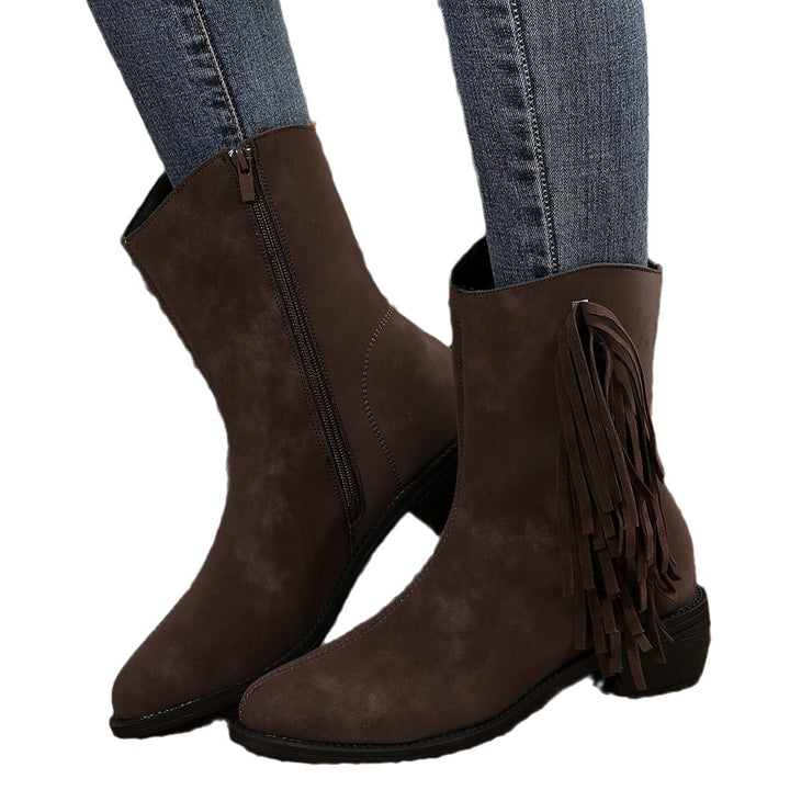 Dame ankle boots med frynset detaljer Stilla