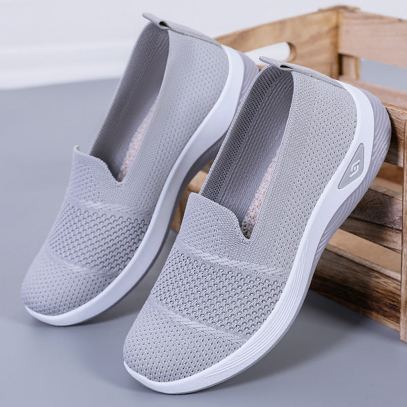 Dame Åndbare Slip-On Fritidssko med elastisk Strikkestruktur Stilla