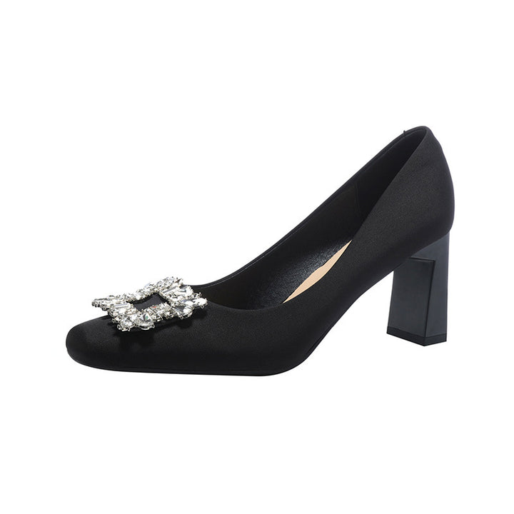 Dame Elegant Blokhæls Kjole Pumps med dekorativ udsmykning Stilla
