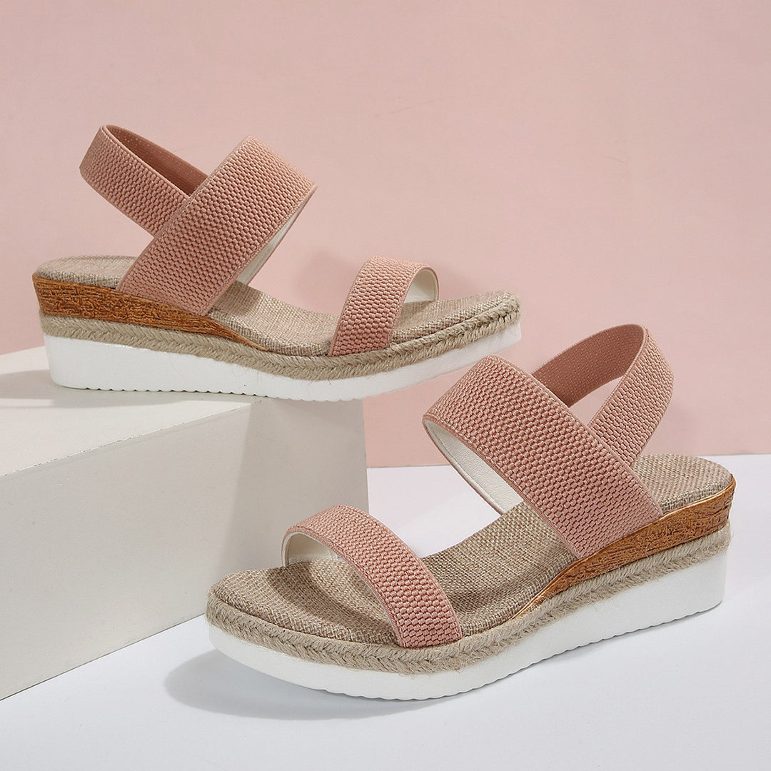 Dame Wedge-sandaler med flettet jute-look og behagelig sål Stilla