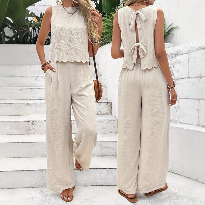 Femme Letvægts Cropped Jumpsuit Sæt Stilla