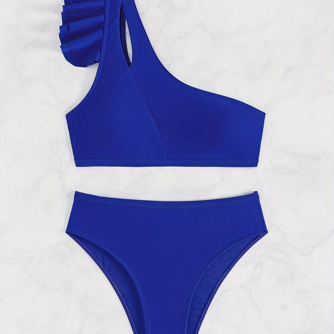 Dame Ensidig Bikini-sæt med Rynkedetalje og elegant pasform Stilla