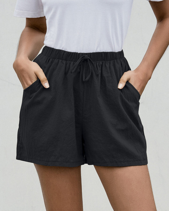 Dame behagelige shorts med elastisk talje og lommer Stilla