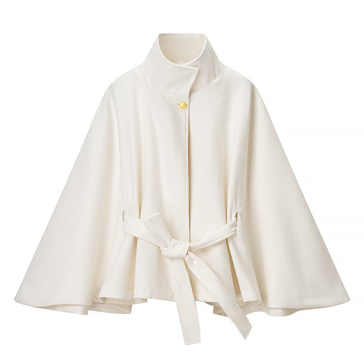 Dame elegant cape jakke med justerbart bælte Stilla