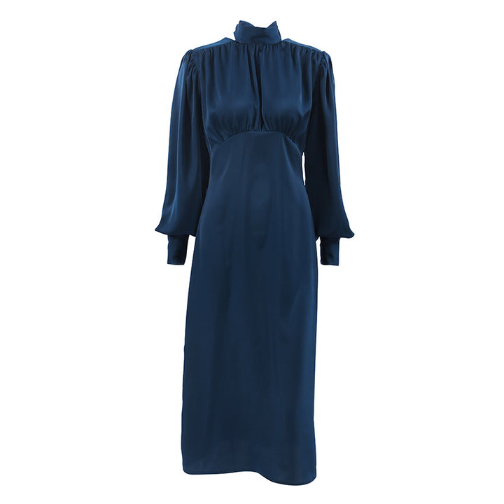 Dame Midi-kjole med højhævet design og voluminøse ærmer Stilla